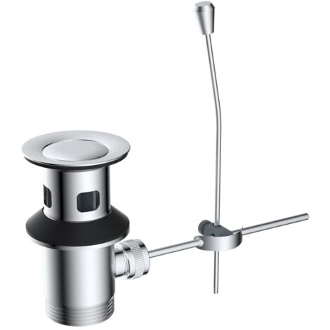 Sifone Lavabo 1-1/4 Pollici con Asta di Sollevamento - Universale per Tutti i Lavandini Bagno (Accessori Standard)