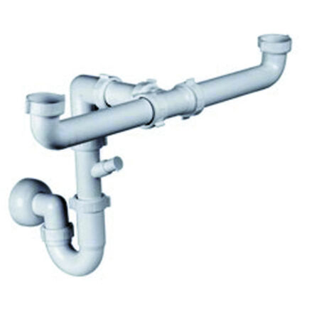 SIFONE LAVELLO 2 VIE C/ATT LAVAST BASSO INGOMBRO- 1,0 pz