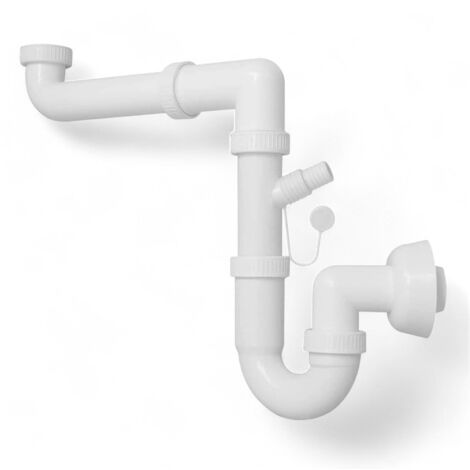 Sifone lavello polipropilene con scarico 1 via compatibile lavatrice lavastoviglie per spazi stretti tubo con diametro 40 mm
