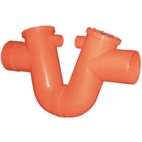 SIFONE MONOLITICO PVC DM 160   ARANCIO
