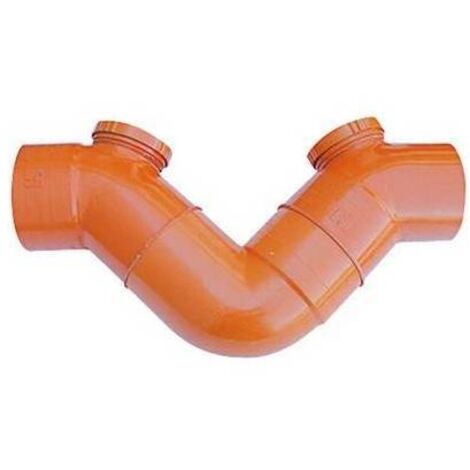 SIFONE ORIZZONTALE 2 TAPPI IN PVC ROSSO Misura: Diam. 140