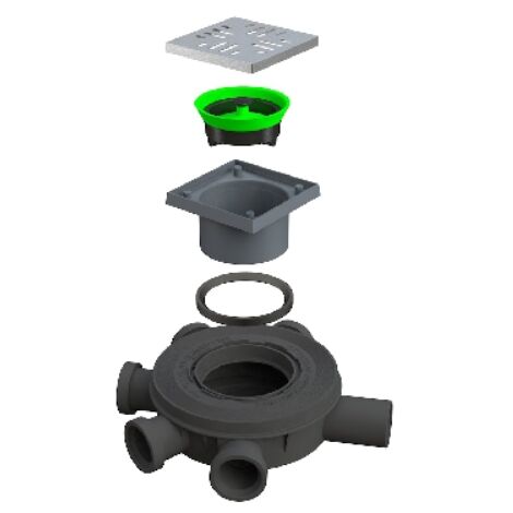 SIFONE PAVIMENTO CON MANICHETTA REGOLABILE MAXI-DRAIN Scarico Diam. 50 mm BONOM