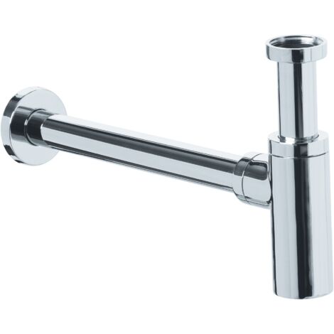 SIFONE PER LAVABO A BOTTIGLIA OTTONE CROMATO 1.1/4'