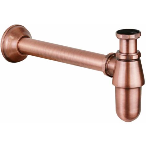 Sifone per lavabo e bidet a bottiglia 1"1/4 Rame antico Zanetti 077114CM25R  Rame