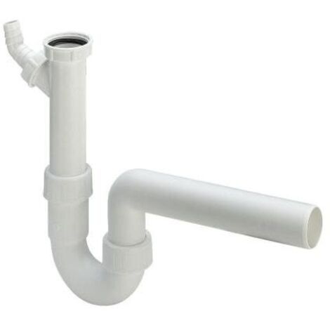 Sifone per lavandino 6/4"x50 plastica/bianco