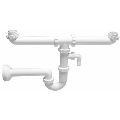 SIFONE PER LAVELLI A 2 VIE CON ATTACCO LAVATRICE 1&quot 1/2 Diam.40