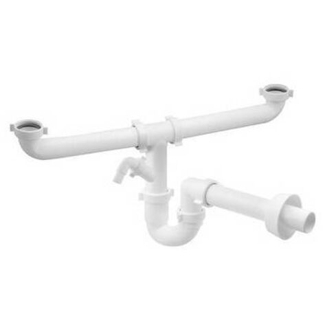 SIFONE PER LAVELLO MAGNUM 2 VIE AUTOPULENTE CON ATTACCO LAVATRICE 1" 1/2 BONOMINI