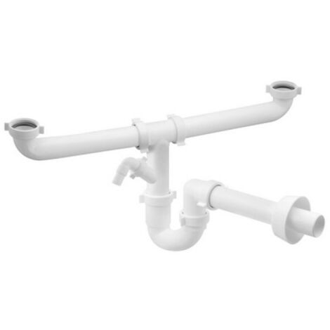 SIFONE PER LAVELLO MAGNUM 2 VIE AUTOPULENTE CON ATTACCO LAVATRICE 1&quot 1/2