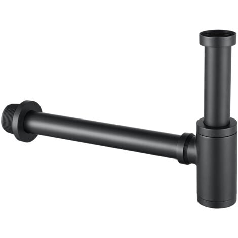 AURALUM MAX Sifone per lavello universale (nero) - filettatura di collegamento da 1 1/4", facile da pulire