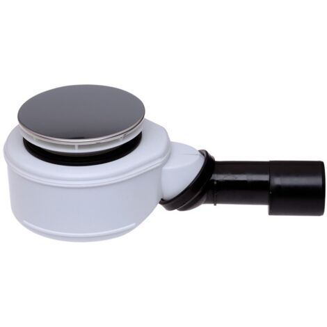 Sifone per piatti doccia basso DN40/50 con snodo sferico per fori 90mm, con piastra d 113mm in acciaio inox HL520F