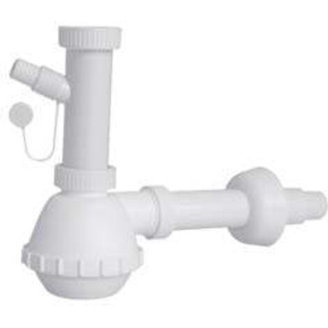 SIFONE PP A BOTTIGLIA 1 VASCA + 1 ATTACCO - BIANCO MM 40/32 1"1/4 - 5 pezzi