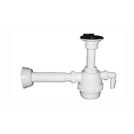SIFONE PVC 1 VIA C / PILETTA E SCARICO LAVATRICE C/CANOTTO- 11/4- DH- pezzi 1