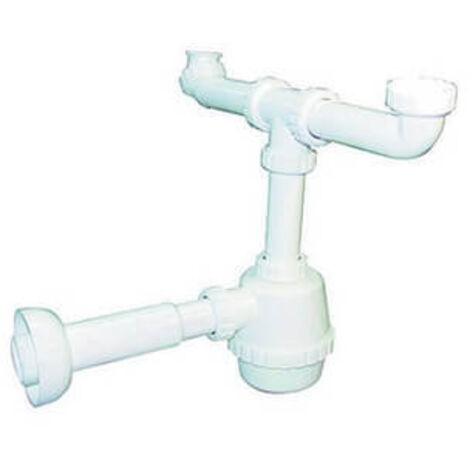 SIFONE PVC 2 VIE S / PILETTA PER PORCELLANA CON CANOTTO 1"1/4 DH