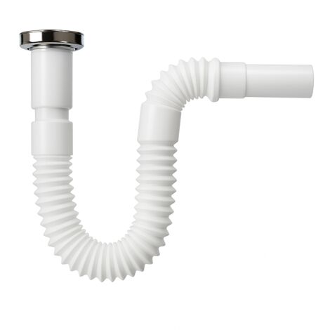 Sifone ribassato per vasca uso sanitario in pe-hd con uscita orientabile e dado ottone bampi si004092