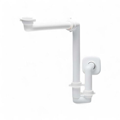 Sifone salvaspazio per lavabo in polipropilene bianco
