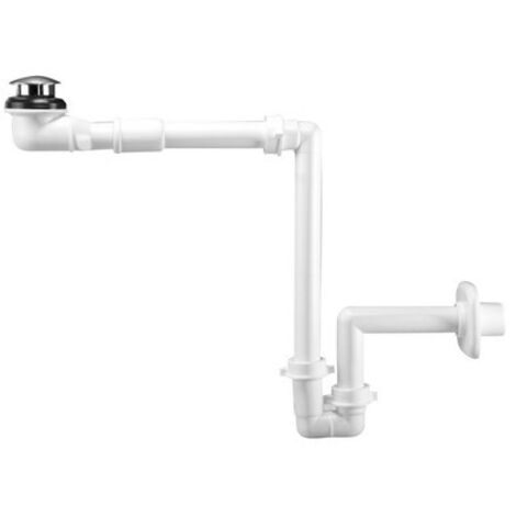 SIFONE SALVASPAZIO PER LAVABO + PILETTA BASSA Bianco LIRA