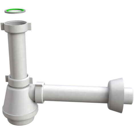 SIFONE SCARICO 1 VIA SENZA PILETTA PER LAVELLO IN ACCIAIO INOX MODELLO FIASCA - 11/2 Xø40X230MM  - BON