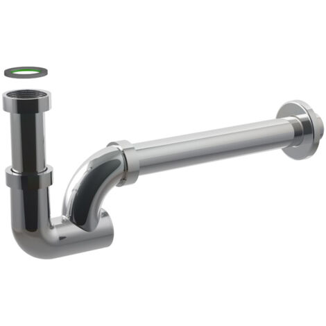 SIFONE SCARICO A COLONNA IN OTTONE CROMATO SENZA PILETTA PER LAVABO A COLONNA CON ISPEZIONE - ATTACCO PILETTA 11/4 - SCARICO ø32X250 MM  - BON
