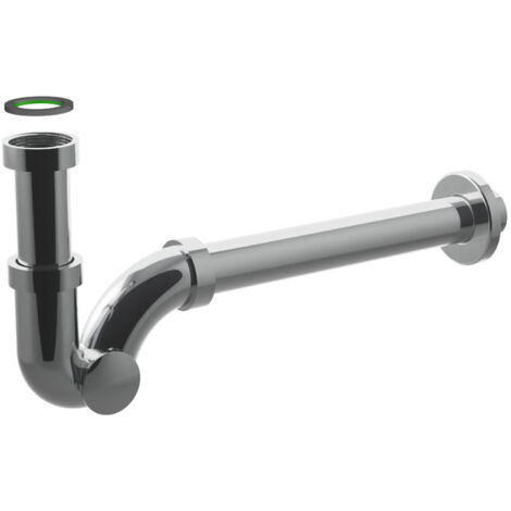SIFONE SCARICO A ESSE IN OTTONE CROMATO SENZA PILETTA PER BIDET CON ISPEZIONE LATERALE - ATTACCO PILETTA 11/4- SCARICO ø32X250 MM  - BON