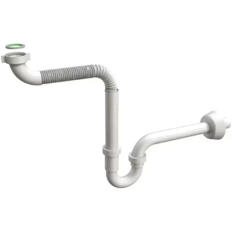 Sifone scarico curvo a braccio flessibile in polipropilene pp senza piletta per lavabo classico e disabili modello monster tubular 11/4"ø32 BONOMINI