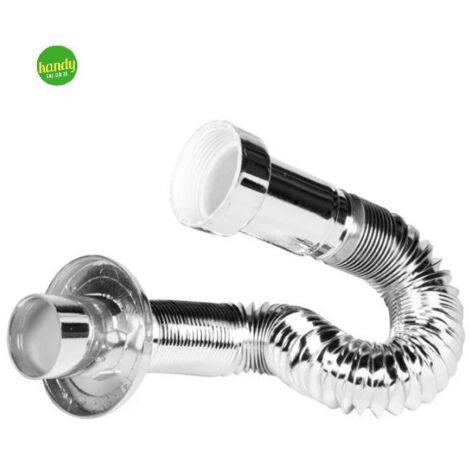 Sifone scarico in polipropilene pp flessibile ed estensibile cromato per lavabo/bidet e cucina 11/4"ø32 HIDROS