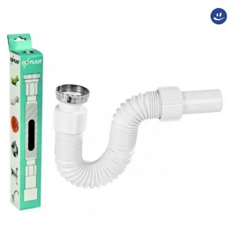 Sifone scarico in polipropilene pp spiralato acciaio estensibile ed comprimibile per lavabo/bidet e cucina 11/2"ø40