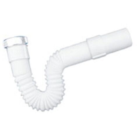Sifone scarico in polipropilene pp spiralato acciaio estensibile ed comprimibile per lavabo/bidet e cucina 11/4"ø32