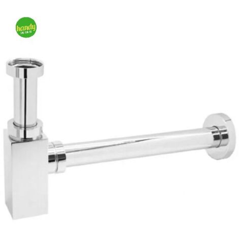 Sifone scarico quadro d'arredo in ottone cromato senza piletta per lavabo modello visual eco 11/4" x 32mm AMBRA WATER