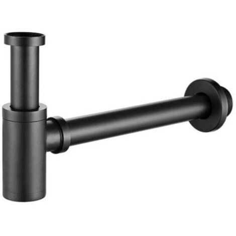 Sifone standard Ulisem nero opaco, separatore di scarico a parete in rame