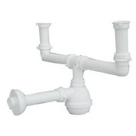 SIFONE TIPO "M" PER LAVELLI INOX A 2 VIE SENZA PILETTA (MARCHIO LIRA) 1"1/2