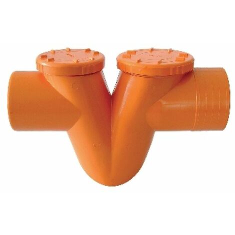 SIFONI ORIZZONTALI 2 TAPPI  IN PVC ROSSO  A  &quot V &quot Diam. 125