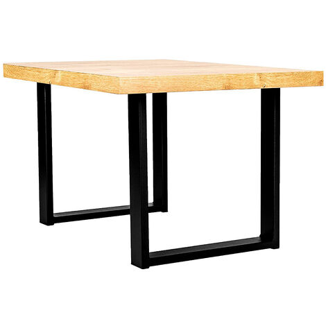 SiFree® Lot de 2 Pieds de Table Métal, Pied de Table Industriel en Fer pour Table a manger, Table basse, Table haute, Plan de Travail, Noir (H 72CM)