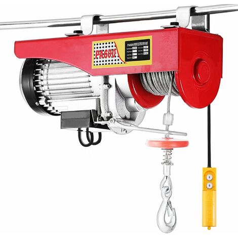 SiFree® Palan électrique 200kg, Treuil palan électrique 500w, Charriot porte-palan treuil électrique, Levier Treuil palan, pour Atelier Garage Entrepôt