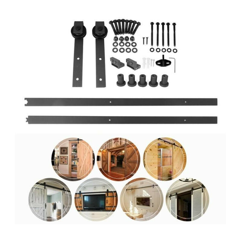 200cm Porte coulissante sur rail, Rail de porte coulissante, Rail porte coulissante placard, Rail pour porte coulissante - Sifree
