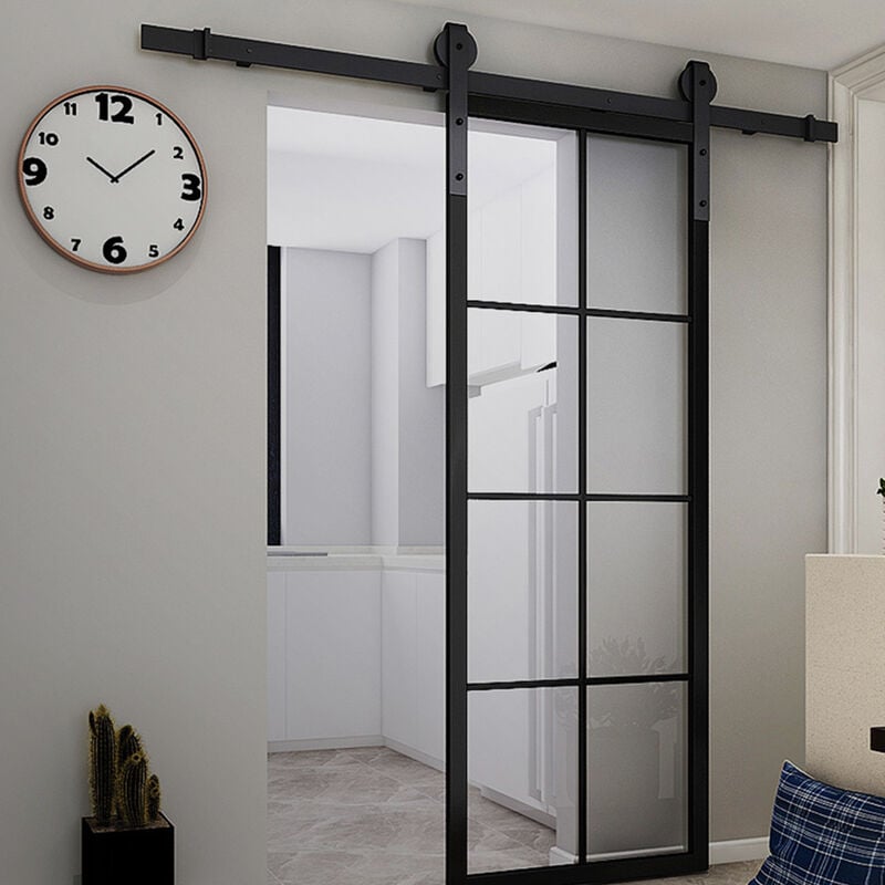 300cm Porte placard coulissante, Porte Coulissante, Rail porte coulissante, Roulette porte coulissante, Rail pour Système de Quincaillerie - Sifree