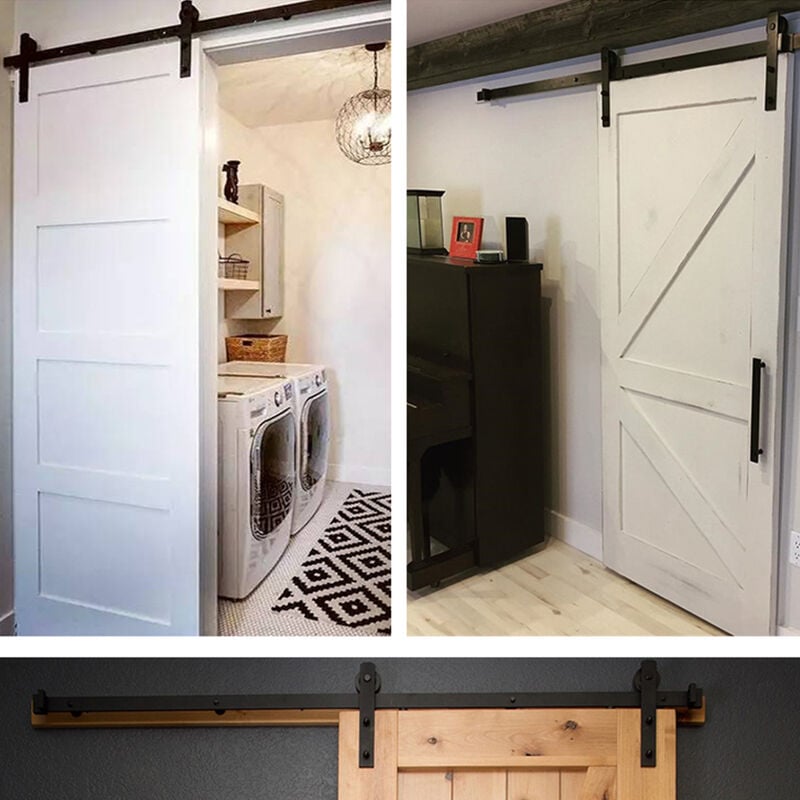 200cm Porte placard coulissante, Porte Coulissante, Rail porte coulissante, Roulette porte coulissante, Rail pour Système de Quincaillerie - Sifree