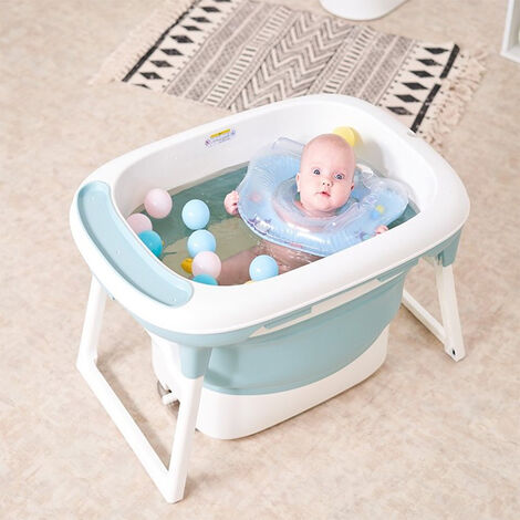 3 En 1 Baignoire Bebe Evolutive Et Pliable 0 12 Ans Bleu Bleu