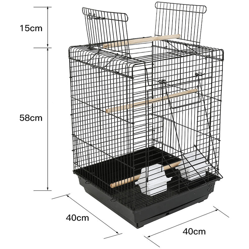cage pour canaris et petits oiseaux exotiques giusy cage rectangulaire pour oiseaux, avec toit ouvrable - sifree