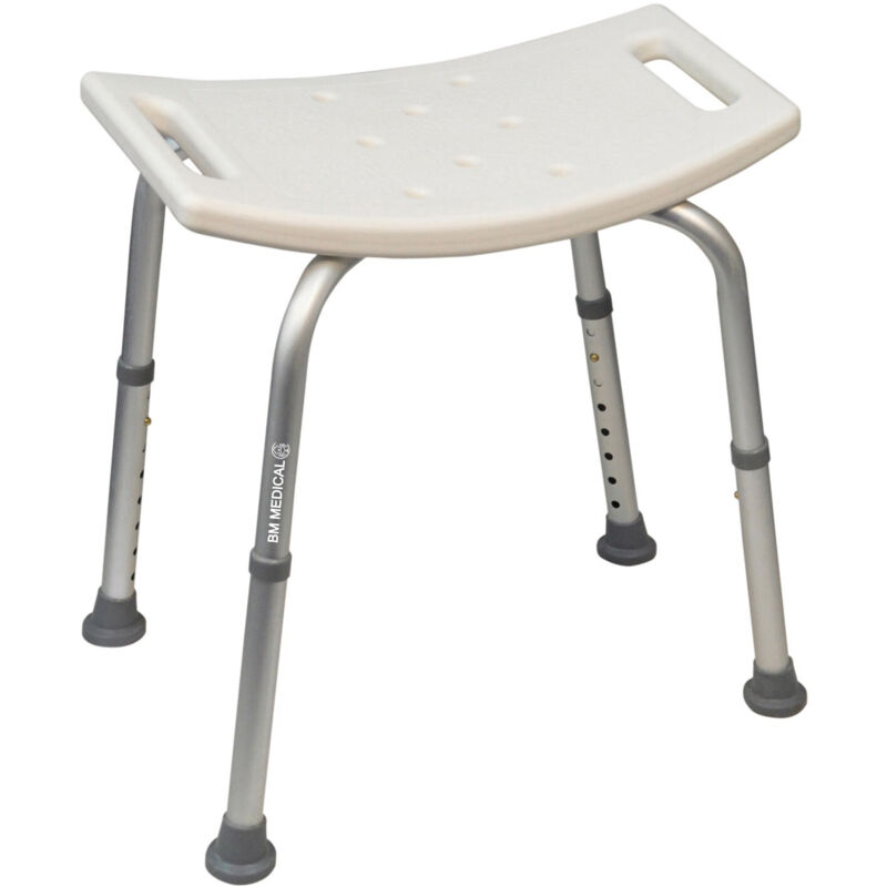 Siège Tabouret de douche Hauteur réglable Bm Medical TD40 - poignées intégrées pour aider au maintien/transfert Anti-dérapants