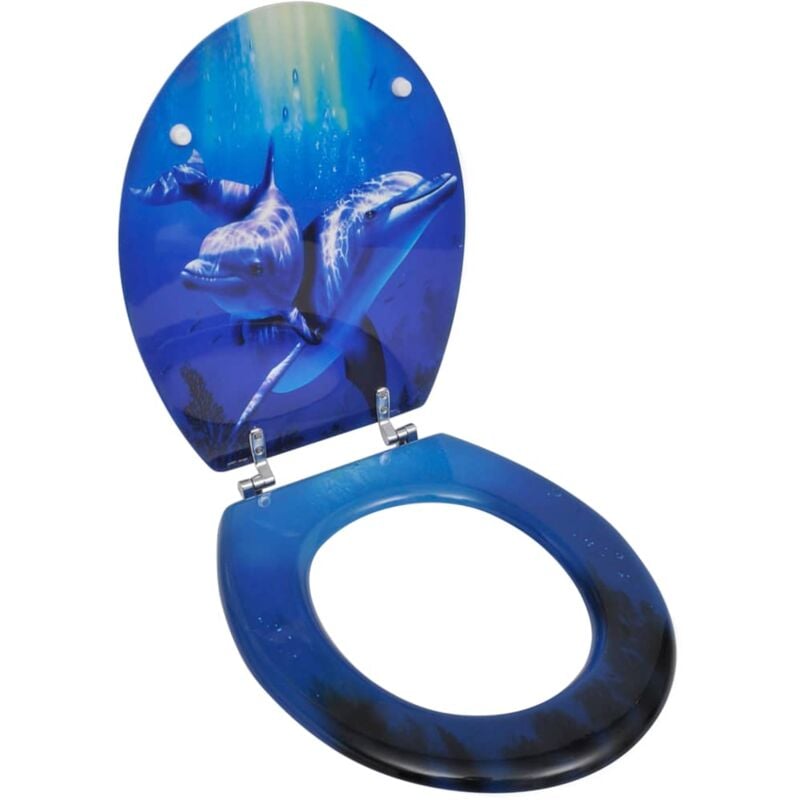 Helloshop26 - Siège de toilette abattant avec couvercle mdf Dauphins
