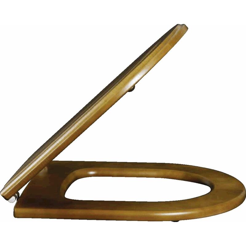 Villeroy & Boch Hommage - abattant de WC avec couvercle, bois - abattant, charnières en acier allié 99266100