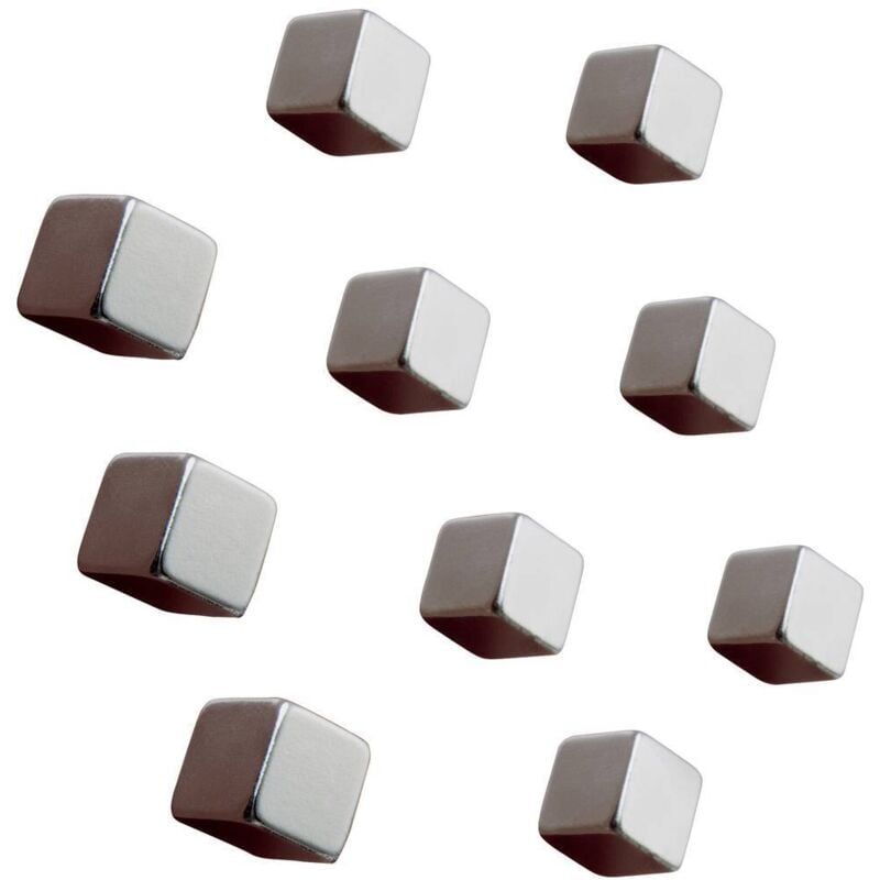 Aimant Néodyme C5 Strong (l x h x p) 10 x 10 x 10 mm cube argent 10 pc(s) BA193 - Sigel