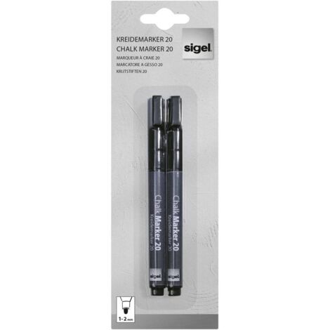 Sigel BA177 BA177 Marcatore a gesso Nero 1 mm, 2 mm