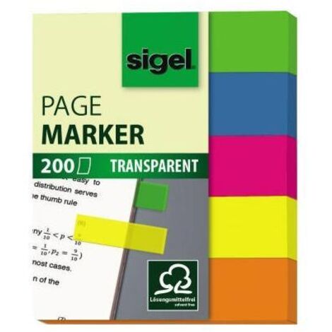 sigel Haftmarker Film Werkstoff: PET Farbe: 1 x grün, 1 x blau, 1 x pink, 1 x