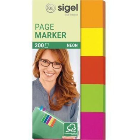 SIGEL Haftmarker Neon HN650 20x50mm farbig sortiert 5 St./Pack