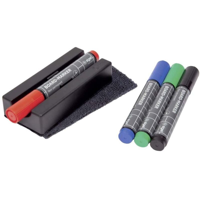 Kit d'accessoires pour tableau blanc (l x h) 130 mm x 60 mm noir BA151 - Sigel