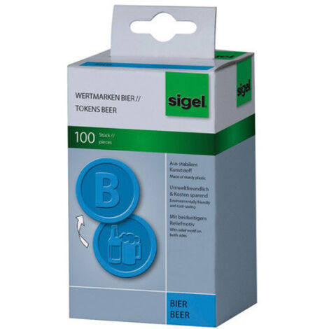Sigel SI-WM005 Lot de 100 pièces de monnaie en plastique 25 mm Bleu bière