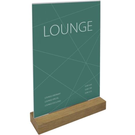 Sigel TA256 Espositore da tavolo adatto per formato carta: DIN A4 Trasparente, Legno 1 pz.