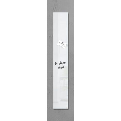 Sigel Tableau en verre magnétique Artverum super blanc (l x H) 12 cm x 78 cm GL101