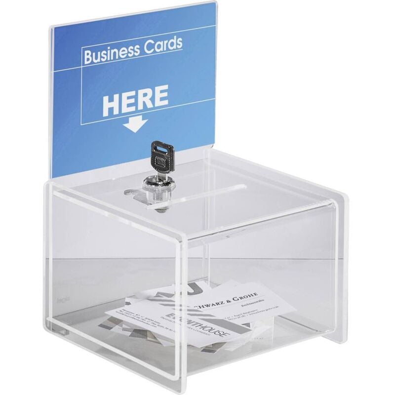 Urne avec fente, serrure VA151 transparent (l x h x p) 150 x 150 x 212 mm 1 pc(s) - Sigel